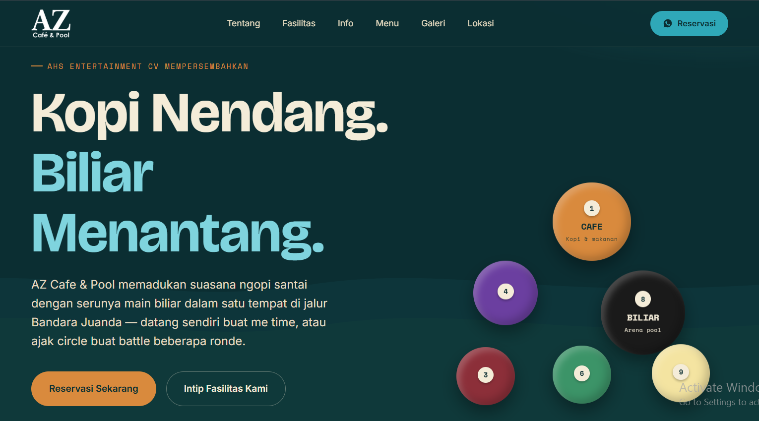AZ Cafe & Pool Web Application